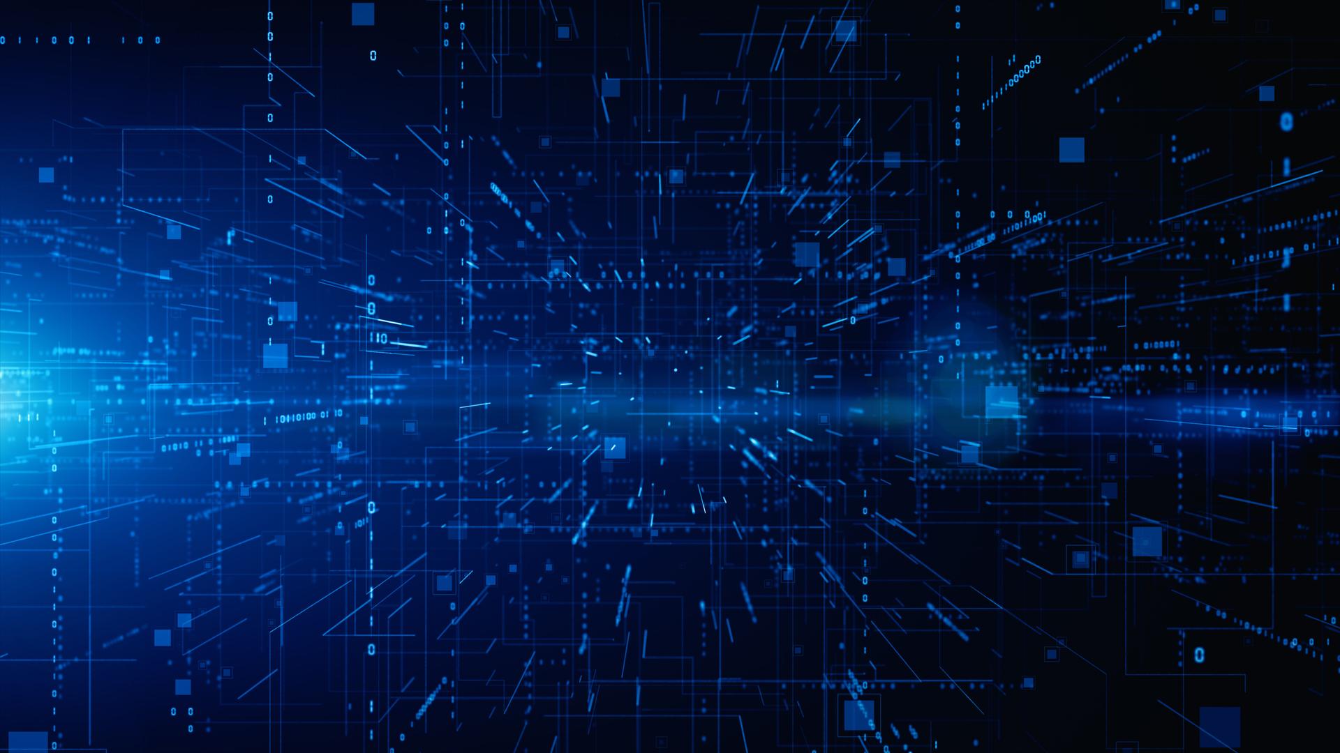 Digital Cyberspace with Particles and Digital Data Network Connections. High Speed Connection and Data Analysis Technology Digital Abstract Background Concept. 3d rendering